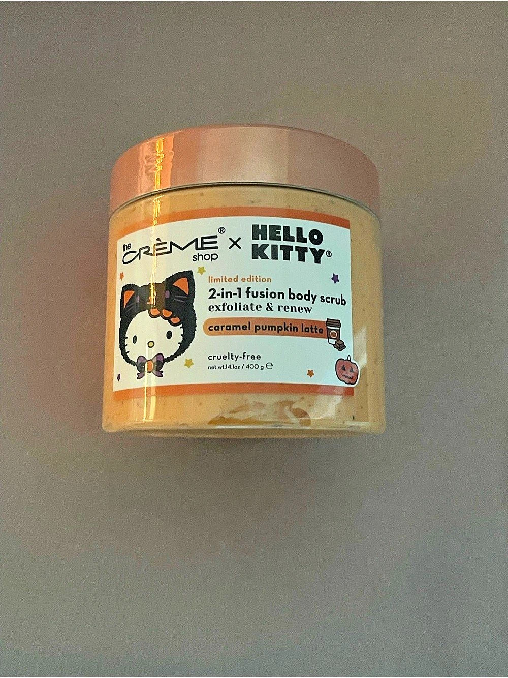 The Crème Shop Hello Kitty Caramel Pumpkin Latte 2-in-1 Fusion Body Scrub Body
